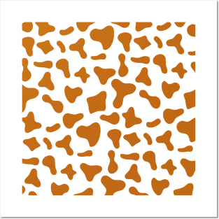 Caramel Dairy Cow Print Pattern Posters and Art